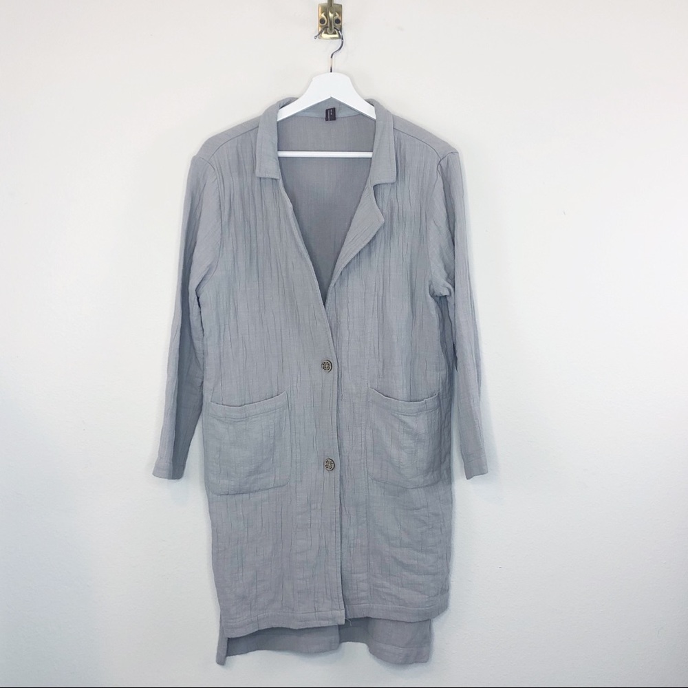Linen Two Button Car Coat Medium